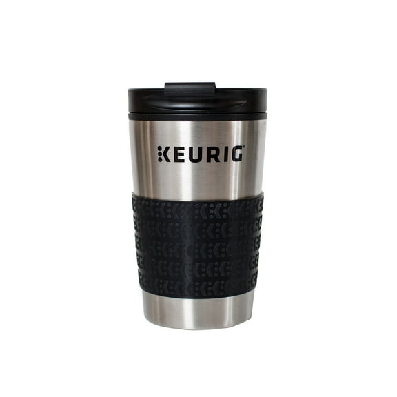 Keurig® 12oz Stainless Steel Insulated Coffee Travel Mug, Fits Under Any Keurig® K-Cup Pod Coffee Maker (including K-15/K-Mini), Silver