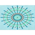 thumbnail image 1 of Ahgly Company Tapis Rectangulaire d'Intérieur Lavable en Machine, Bleu Tron Transitionnel, 5 Pieds x 7 Pieds, 1 of 7