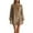 Khaki, variant on Women’s Turtleneck Puff Long Sleeve Velvet Mini Dress Loose Fit Casual Party, Evening, Cocktail & Daily Wear