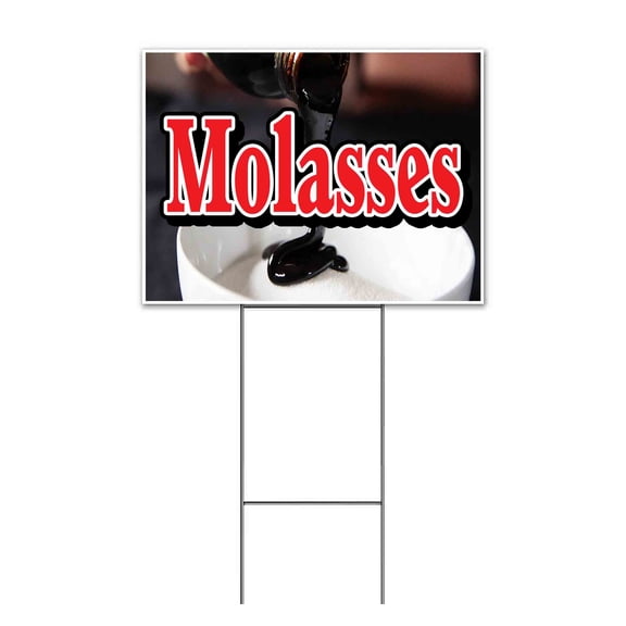 Molasses (18" x 24") Yard Sign, Includes Metal Step Stake