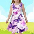 thumbnail image 2 of Wxolcjlv Big Girls Skater Dress Butterfly Print Sleeveless Casual Crewneck Dresses, 2 of 5