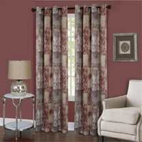 Achim Home Decor Vogue 50x63" Fabric Grommet Window Curtain Panel in Marsala Red
