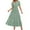 Green, variant on Tiered Dress Women Horkkom Summer V Neck Maxi Dresses Solid Color Short Sleeve Pleated A Line Dresses Khaki M