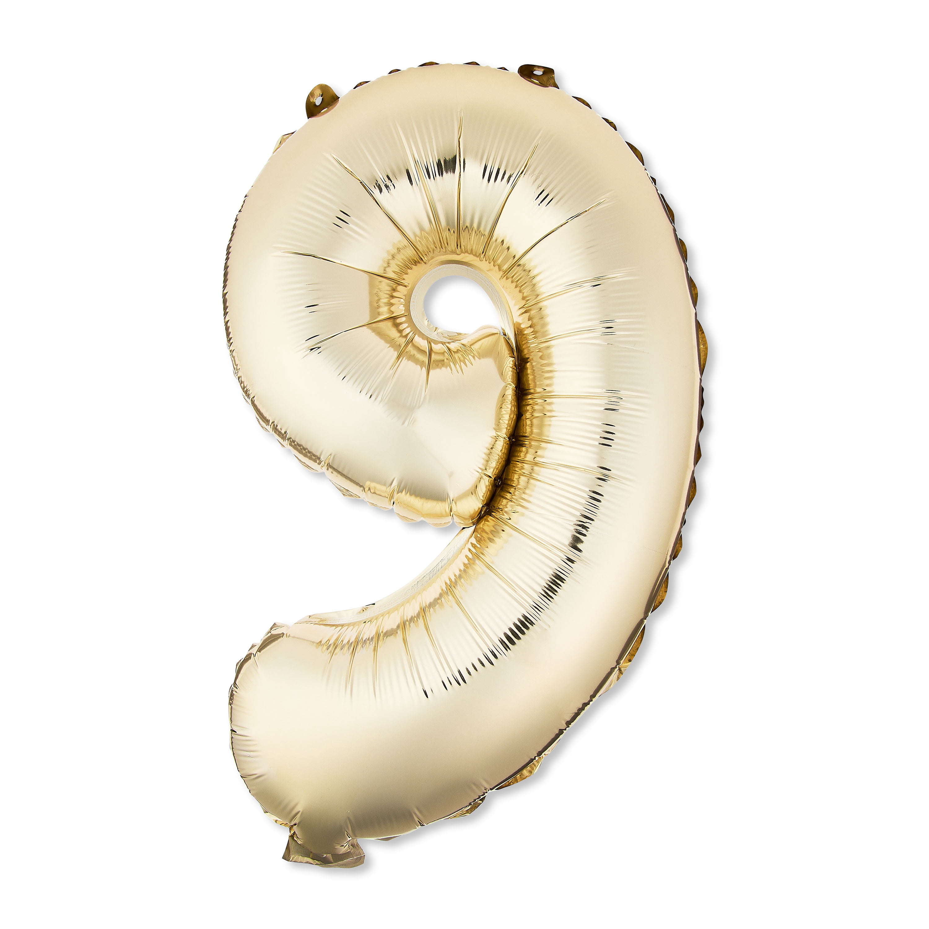 (6 pack) 16 inch Number 9 Foil Balloon, Gold, by Way To Celebrate
