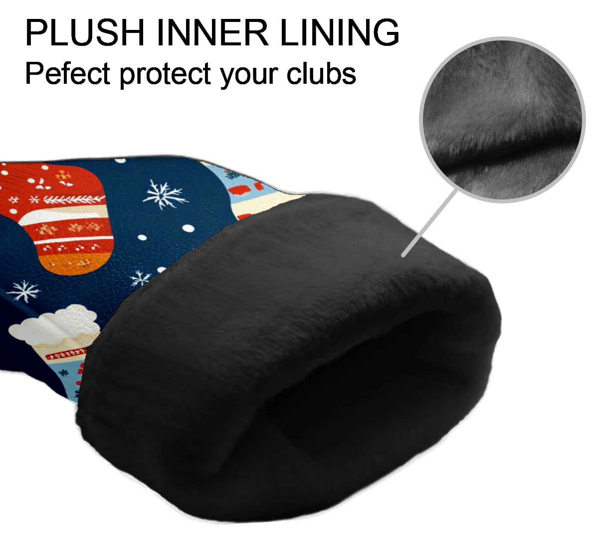 Golf Club Covers PU Leather Waterproof Head Covers for Fairway Woods Hybrids Christmas Stockings