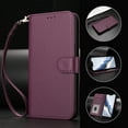 thumbnail image 6 of Allytechgroup for Samsung Galaxy A17 5G Flip Case, Slim Fit Shockproof Cover with Credit Card Slot, RFID Blocking Card Pocket Lanyard Shock-Absorbent Protective Bumper for Women Girls, Violet, 6 of 11