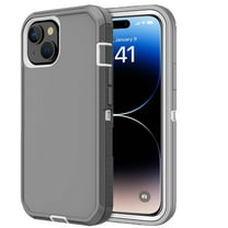 Entronix Heavy Duty Case Designed for iPhone 15 Shockproof Triple Layer Rugged Case, Gray