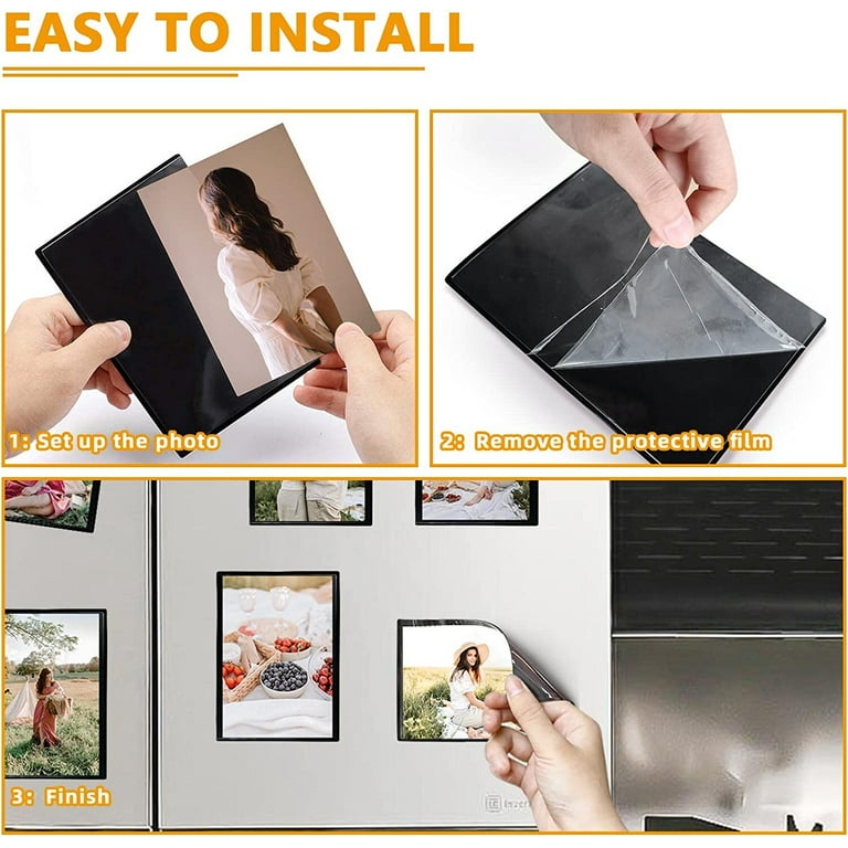 Magnetic Picture Frames - Picture Magnets for Refrigerator - Magnetic Picture Frame Set - Magnet Photo Frames for Fridge - Magnetic Photo Pocket
