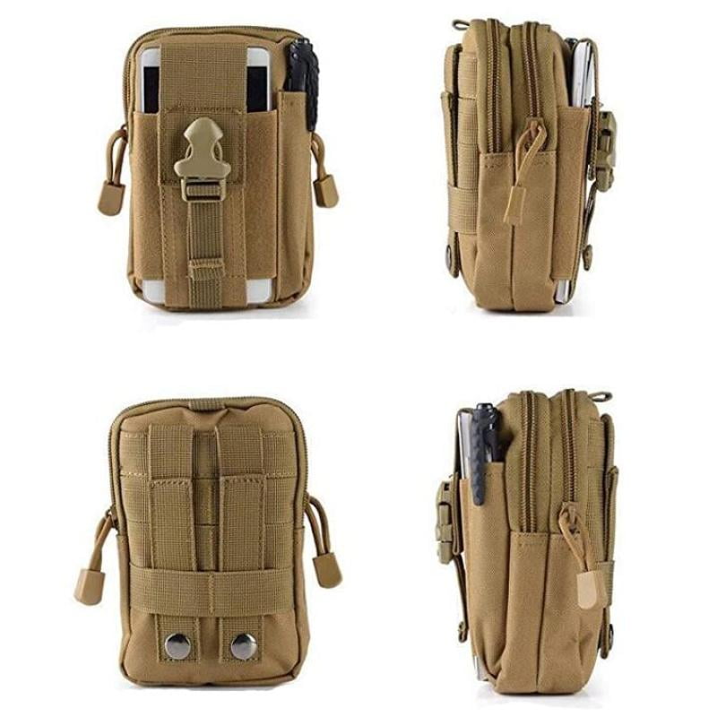 Pochette Tactique Téléphone Sacoche Ceinture Molle Gadget EDC Sac Militaire Pour Randonnée Cyclisme Voyage (Noir) | Leroy Merlin