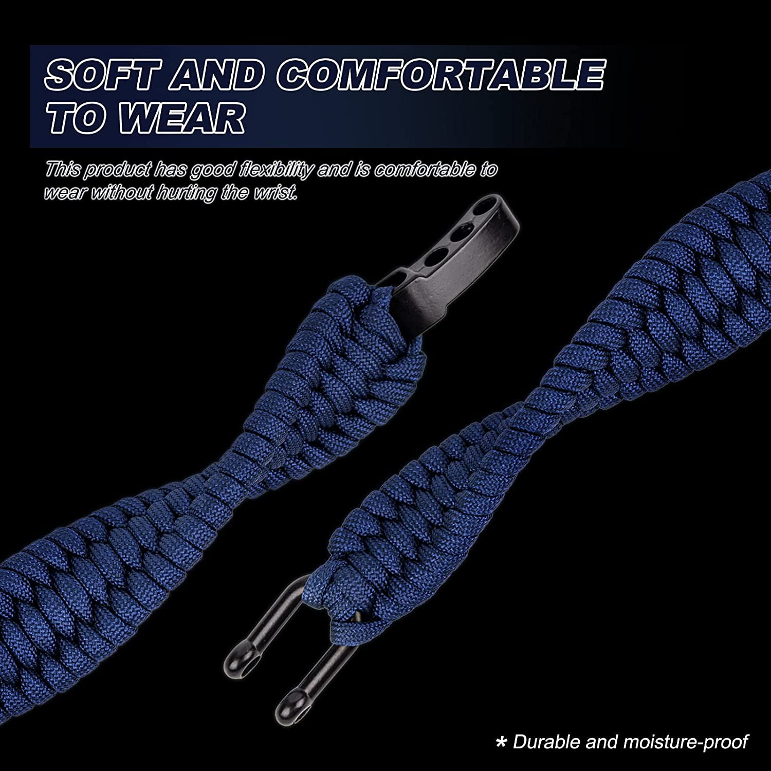 Texas Bushcraft Firecraft Cord Survival Bracelet – Paracord Bracelet with  Bow Shackle for Camping and Emergency – 3 Extra Strands Include Wax Thread