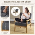 thumbnail image 4 of Kadyn Club Chair, Accent Chair, Barrel Chair, Armchair, Upholstered Armchair with Rubber Wood Armrests-Gray, 4 of 7
