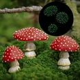 thumbnail image 6 of Lierteer Three Garden Luminous Mushroom Ornaments Toadstool Outdoor Statues Red Cap Fungi, 6 of 8