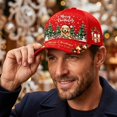 thumbnail image 5 of Red Ajustable Christmas Baseball Hat for Women & Men, Colorful Embroidered Funny Xmas Holiday Twill Cotton Cap, Christmas & New Year Gifts, 5 of 5