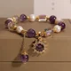 thumbnail image 1 of Pulsera de amatista Natural para mujer, cuentas colgantes de amor de circonia, pulseras de hilo Vintage, regalo de joyería para Festival de hermanas y estudiantes, 1 of 5
