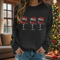 thumbnail image 5 of Uootdi Christmas Sweatshirts for Women Christmas Trees Snowflake Snowman Reindeer Sequined Print Gift Blouse Long Sleeve T Shi rts for Women, 5 of 6