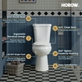 thumbnail image 5 of HOROW 19'' Tall Round Two-Piece Floor Mounted Toilet, 1.28 GPF, Single Flush, SoftClose Seat, 5 of 10