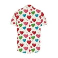 thumbnail image 4 of LIaqionyy Mens Button down Short Sleeve Shirt Casual Heart Graphic T Shirts Fashion Beach Valentine's Day Tops M-4XL, 4 of 5