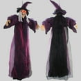 thumbnail image 6 of Halloween Animatronics Witch Decorations, Life Size Hanging Witch Halloween Decor, Standing Talking Witch with Red Eyes, Witch Standing Decor for Scary Decors Prop, 6 of 9