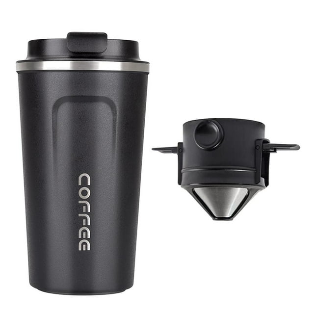 Taza térmica de acero inoxidable, termo para el hogar, la oficina, viajes, coche, té, agua, café y otras bebidas. Ideal para actividades al aire libre y camping. 510ml 16x9cm