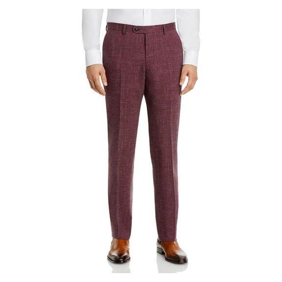 John Varvatos Star USA Melange Solid Slim Fit Burgundy Pants Size 36