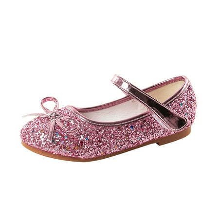 

Girls Elegant Sequin Bow Ballet Princess Shoes Non-slip Soft Sole Mary Jane Flats For Spring And Autumn Party Performance