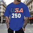 thumbnail image 2 of CHENge Men's 250 Anniversary USA 250th American Flag Patriotic 250 Years Short Sleeve Crew Neck T-Shirt, 2 of 4