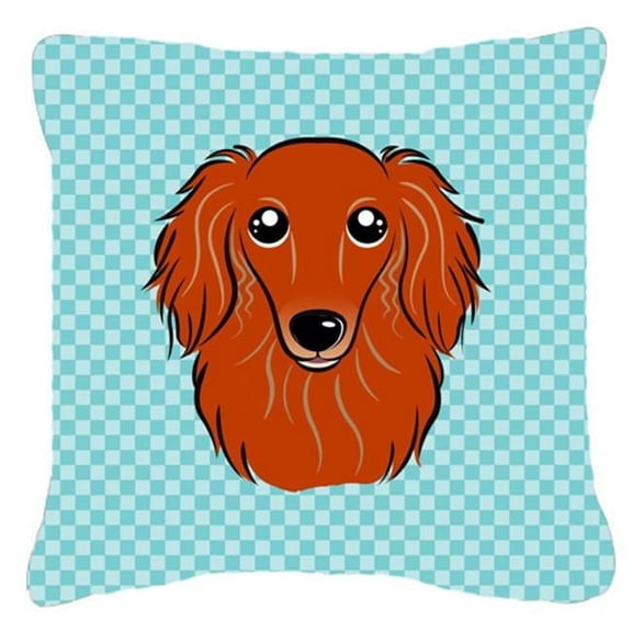 Dog Face Checkerboard Design Fabric Decorative Pillow