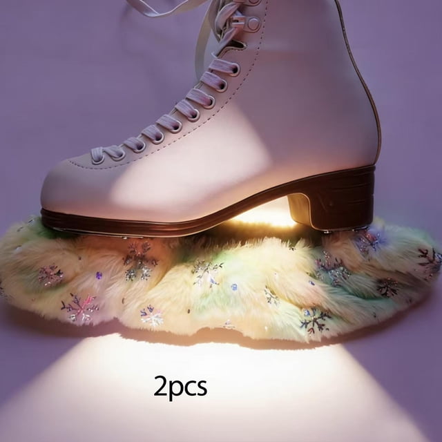 Fundas para cuchillas de patinaje sobre hielo, protector acrílico suave antiarañazos, accesorios de patinaje amarillo