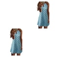 thumbnail image 2 of Vestido corto informal Qarigey estampado Halter Mujer Primavera Verano S M L XL 2XL 3XL 4XL 5XL, 2 of 6