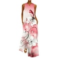 thumbnail image 2 of SMihono Robe Maxi Bohème d'Été pour Femmes Grande Taille Mode d'Été Imprimée Col en V Sans Manches Robe à Enfiler avec Poches Robe de Plage, 2 of 5