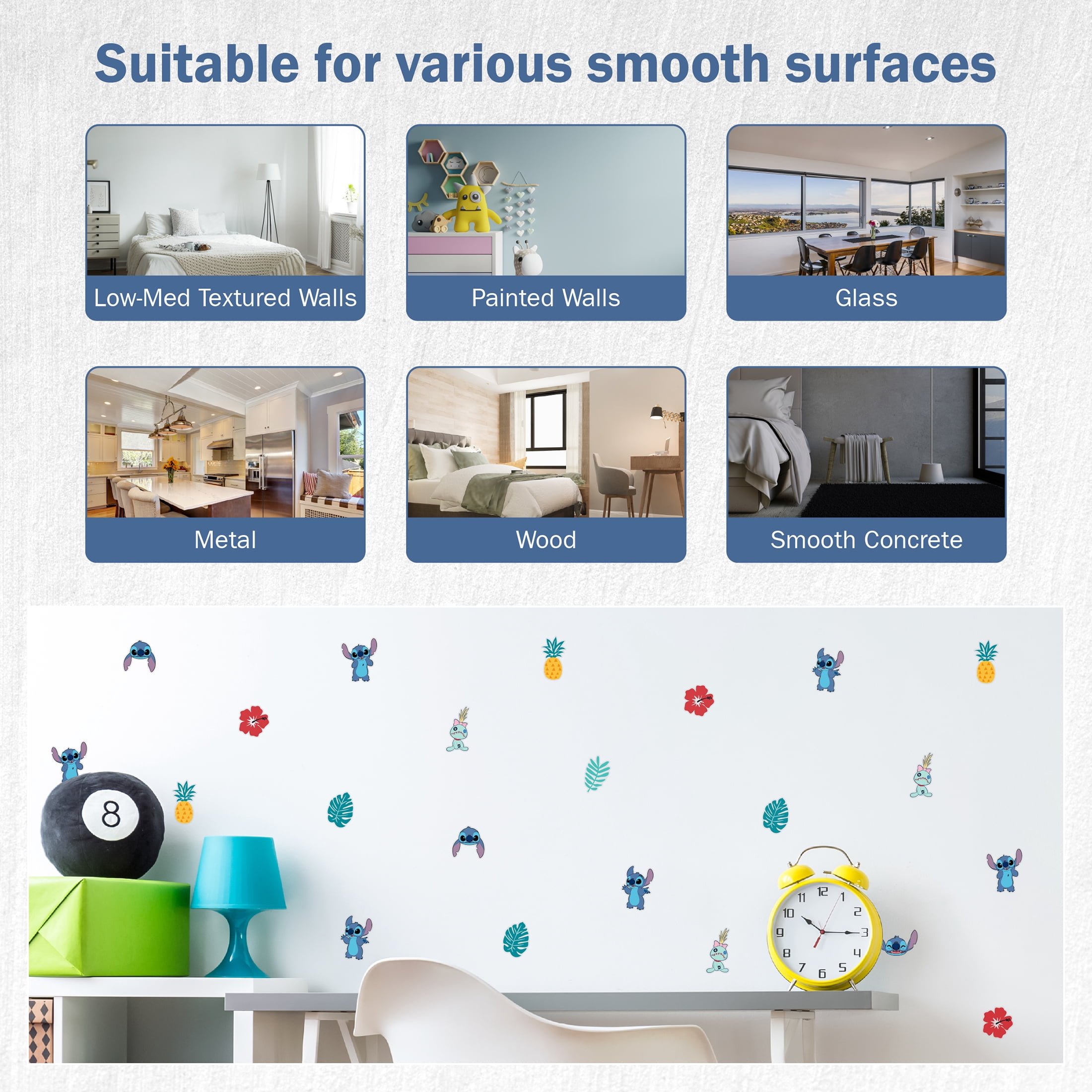 Wall Palz Stitch Vinyl Wall Decals Peel and Stick Room Decorations