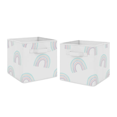 UPC: 0846480081418 | Rainbow Fabric Storage Bin (Set of 2) by Sweet Jojo Designs