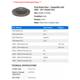 thumbnail image 2 of Front Brake Rotor - Compatible with 2006 - 2011 Honda Civic 2007 2008 2009 2010, 2 of 2