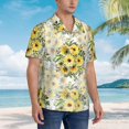 thumbnail image 2 of KLL Men's Hawaiian Shirt Short Sleeve Button Down Beach Shirts-Daisies And Wildflowers, 2 of 5