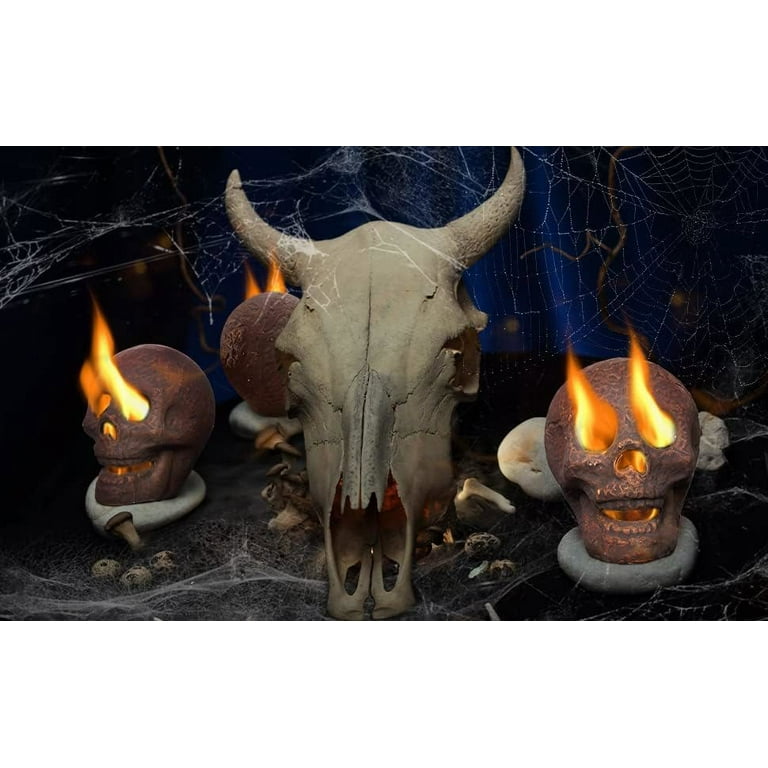  Fufafayo Halloween Skull, Reusable Skeleton Flame