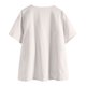 thumbnail image 3 of Amousa - Camiseta clásica vintage de lino para mujer, estilo chino, con cuello en V, estilo túnica Pankou, blusa blanca con botones para mujer, 3 of 5