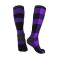 thumbnail image 4 of Easygdp Purple Buffalo Plaid Soccer Socks Sport Knee High Socks Calf Compression Athletic Socks for Men and Women, 4 of 9