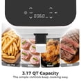 thumbnail image 3 of 3.17 QT Digital Air Fryer - Compact 3QT Small Air Fryer, 800W - White, 3 of 7