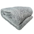 thumbnail image 2 of Sherpa Light Grey Embossed Throw Plush Cozy Super Soft Bed Blanket, 2 of 5