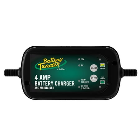 Battery Tender 4 AMP Battery Charger and Maintainer - Automotive Switchable 12V or 6V Smart Fully Automatic for Cars SUVs and Trucks - Lead Acid & Lithium Battery Charger - 022-0209-BT-WH