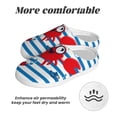 thumbnail image 6 of Lsque Red Funny Crab on Blue Stripe Pattern Womens Comfort Cotton on Scuff With Memory Foam and Anti-skid Sole Slipper-46/47, 6 of 7