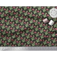 thumbnail image 2 of Soimoi Black Cotton Duck Fabric Leaves & Tulip Floral Print Fabric by Yard 42 Inch Wide, 2 of 3