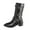 Black, variant on Womens Boots Fashion Mid Calf Boots Pointed Toe on Heel Ankle Strap Buckle Design Comfortable Casual Winter Booties Pu 38 Size