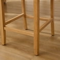thumbnail image 5 of Bar Stools Set of 2, LEGAHOME 28" Bar Height Bar Stool, Farmhouse Linen Upholstered Bar Stool with Cane Back, Wood Bar Chairs for Kitchen Island Dining Room, Suitable for 40"-42" Table, Green, 5 of 9