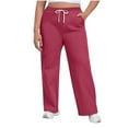 thumbnail image 3 of Tqyyweavej Women's Sweatpants Oversized Wide Leg Casual Trousers Athletic Drawstring Sweat Pants with Pockets Size L to 4XL, 3 of 6