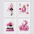 thumbnail image 2 of PixonSign Framed Wall Art Fashion Sketch Paris France Eiffel Tower Perfume Posters, Set of 4 Pink Preppy Room Digital Art Minimalism Modern Canvas Prints for Home Decor - 8"x10" White, 2 of 5