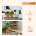 thumbnail image 5 of Outsunny Set of 3 Tall Outdoor Planters w/ Drainage Holes Light Brown, 5 of 9