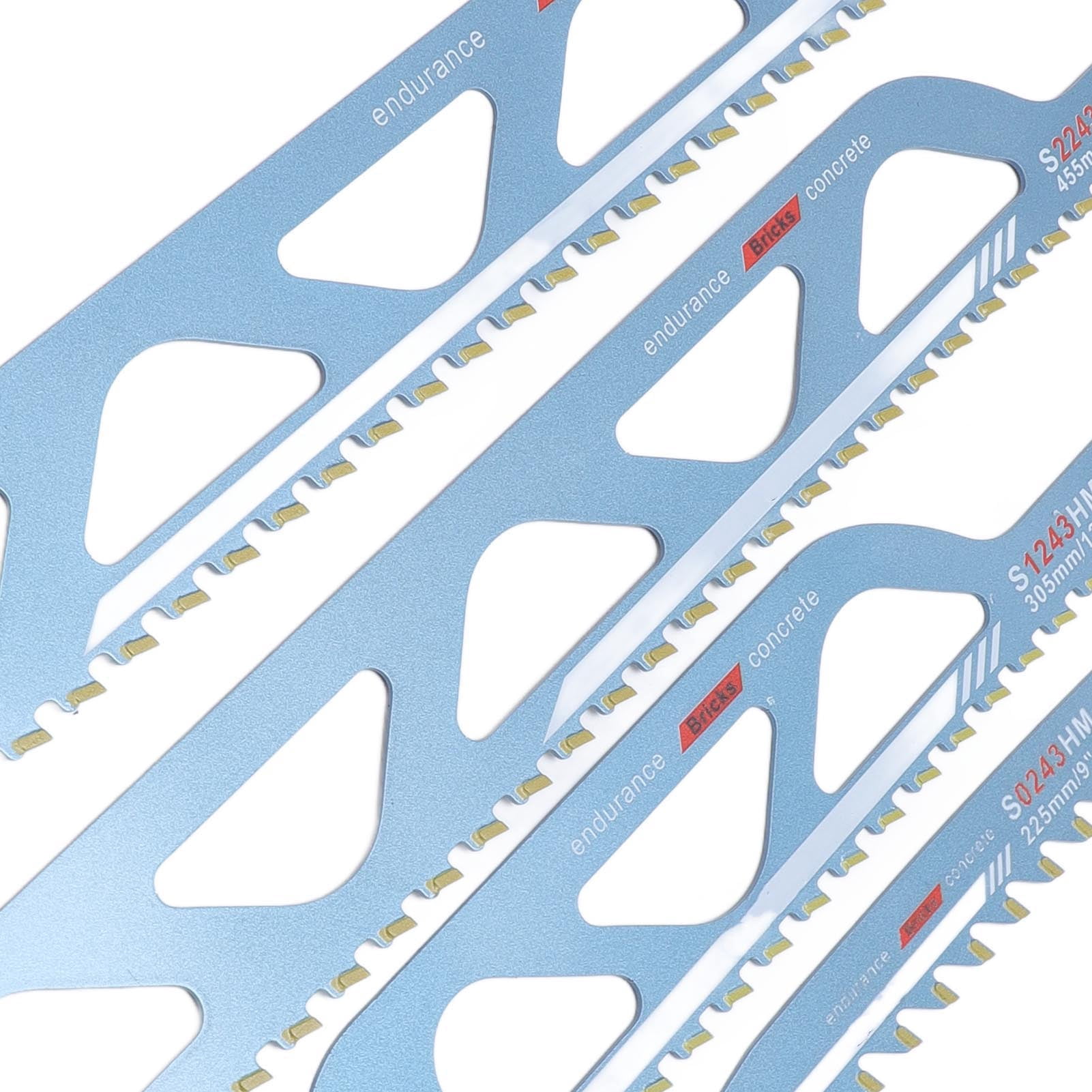 Yajisi 4PCS Reciprocating Saw Blades Set 9 12 18 20 Inches / 22.8 30.5 45.7 50.8 cm Carbide Cutting Sawblades for Concrete Brick Stone Plastic Heavy Duty