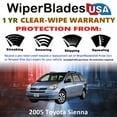 thumbnail image 2 of 2005 Toyota Sienna Beam Wiper Blades Wipers w/1yr Warranty (Set of 3) w/Rear Wiper (WiperBladesUSA), 2 of 5