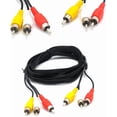 thumbnail image 1 of Cable compuesto de audio/video RCA de 3 metros (10 pies) para DVD/VCR/SAT, conectores amarillos/blancos/rojos, 3 machos a 3 machos., 1 of 5